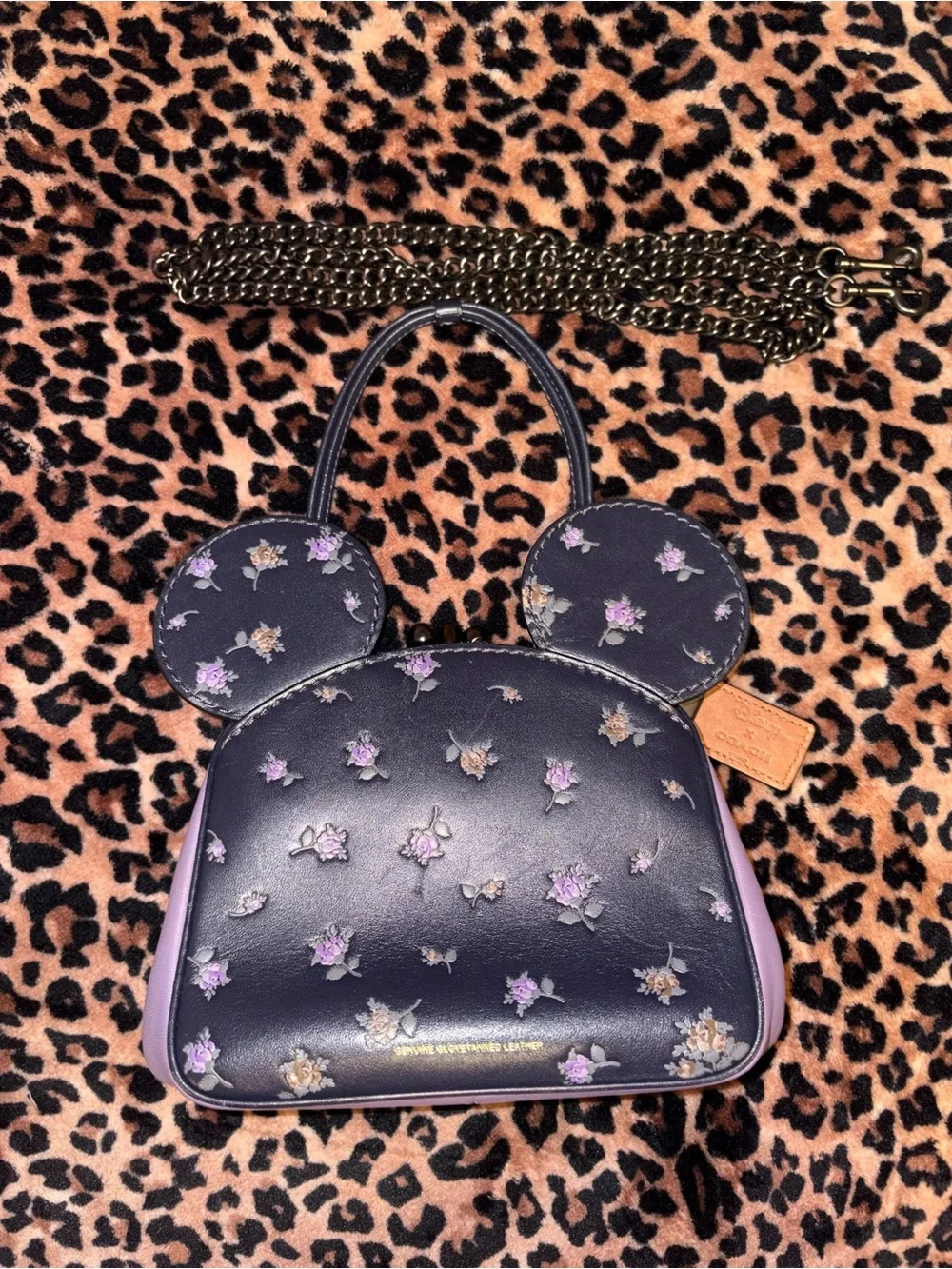 Coach x Disney limited edition mickey mouse kisslock purse with crossbody strap